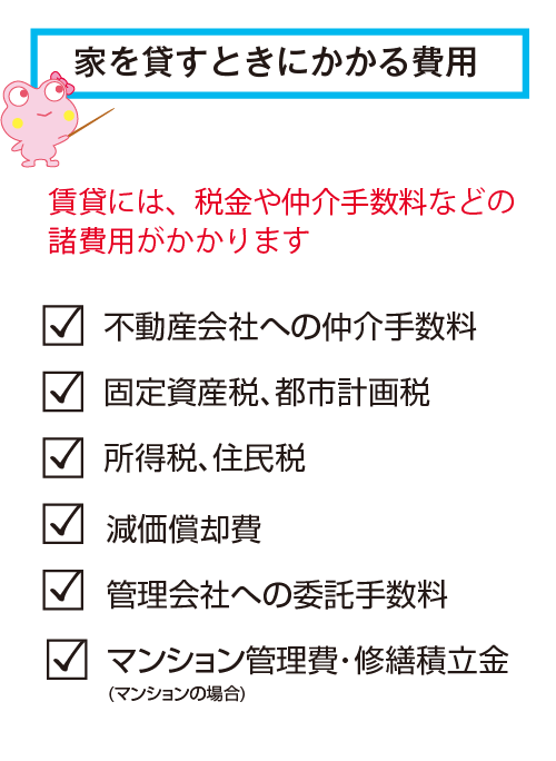 家を貸すときにかかる費用